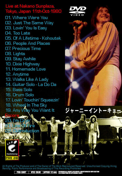 JOURNEY DEPARTURE LIVE IN TOKYO 1980 DVD FOOTSTOMP FSVD-246 STAY AWHIL