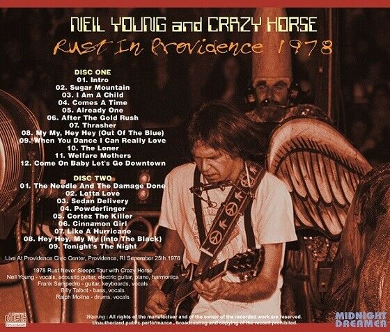 NEIL YOUNG & CRAZY HORSE RUST IN PROVIDENCE 1978 2CD MIDNIGHT