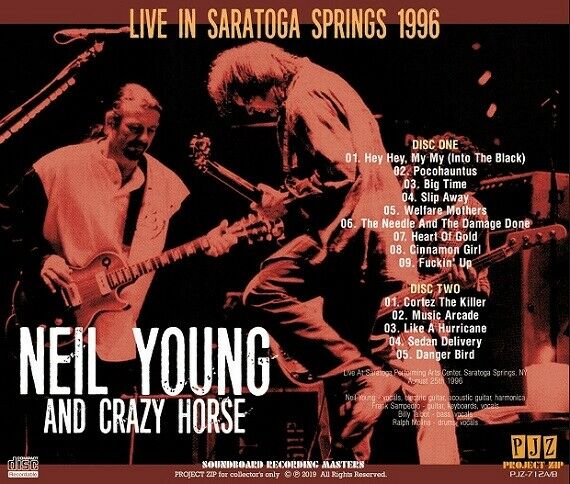 NEIL YOUNG AND CRAZY HORSE 2CD LIVE IN SARATOGA SPRINGS 1996 PJZ