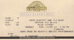 WORLD TOUR - ROYAL ALBERT HALL performances and a half tickets / ERIC CLAPTON