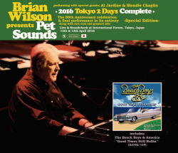 PET SOUNDS: 2016 TOKYO 2DAYS COMPLETE-SPECIAL EDITION- / BRIAN WILSON