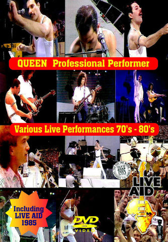 QUEEN DVD PROFESSIONAL PERFORMER VARIOUS LIVE 70'S-80'S INCLUDING LIVE AID1985