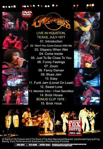 COMMODORES LIVE ZOOM TOUR 1977 1DVD FOXBERRY FBVD-088 SWEET LOVE BRICK –  steady storm