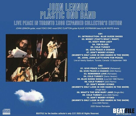 JOHN LENNON PLASTIC ONO BAND LIVE PEACE IN TORONTO 1969 2CD BFP-173A B Z01