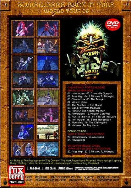 IRON MAIDEN SOMEWHERE IN SOUTH AMERICA 08 1DVD FBVD-068 ACES HIGH