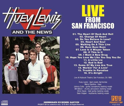HUEY LEWIS AND THE NEWS CD LIVE FROM SAN FRANCISCO ROCK