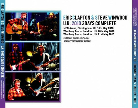 ERIC CLAPTON & STEVE WINWOOD UK 2010 3DAYS COMPLETE INVISIBLE WORKS059 060 061